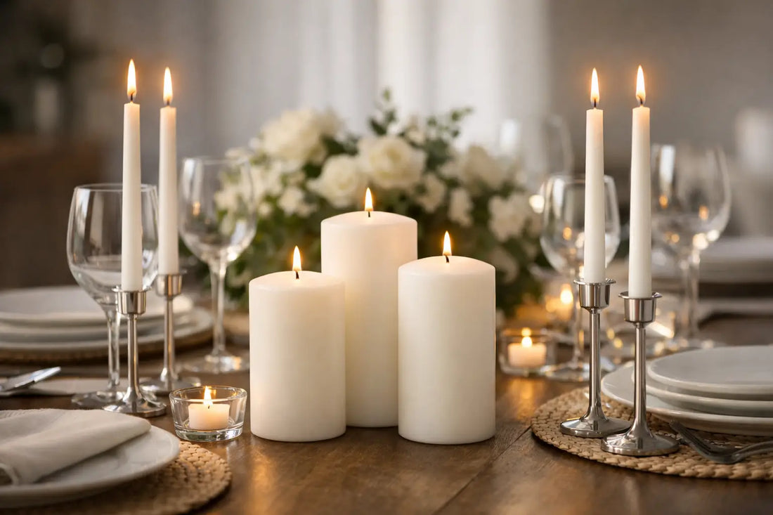 Unscented Candles for Dinner Table Style