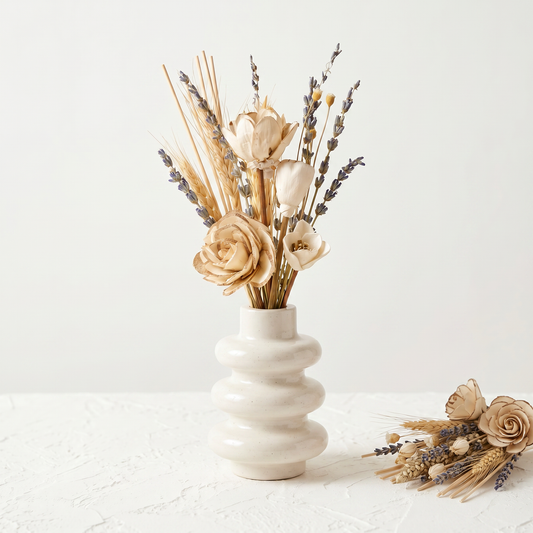 The Stacked Bubble Vase Reed Diffuser Gift Set, Gypsum White 9" Sunsum® Intentional Living