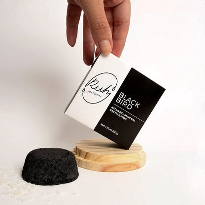 Activated Charcoal Bar Face Soap - Blackbird - PoshaBella