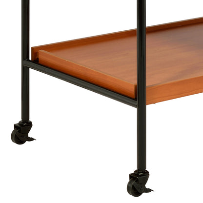 Oaken Honey Oak & Black Finish Serving Cart