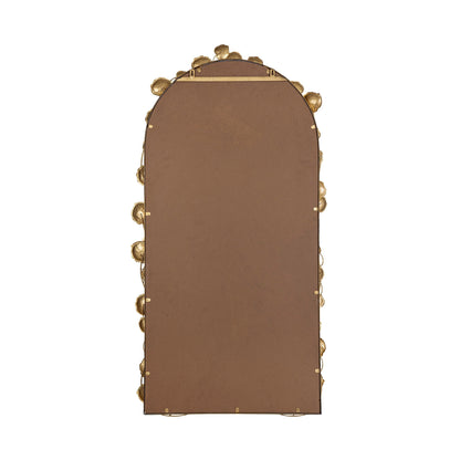 Full Length Arched Wall Mirror With en Leaf Accents Decorative Mirror For Living Room Bedroom - Gold