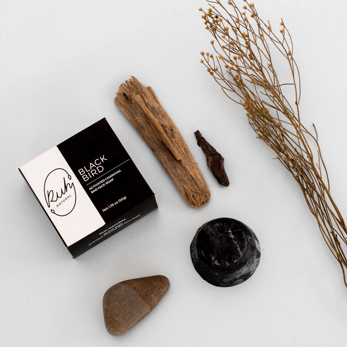 Activated Charcoal Bar Face Soap - Blackbird - PoshaBella