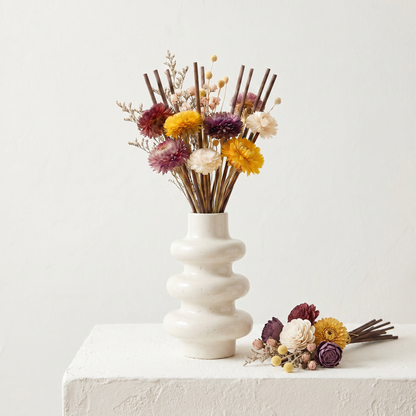 The Stacked Bubble Vase Reed Diffuser Gift Set, Gypsum White 9" Sunsum® Intentional Living