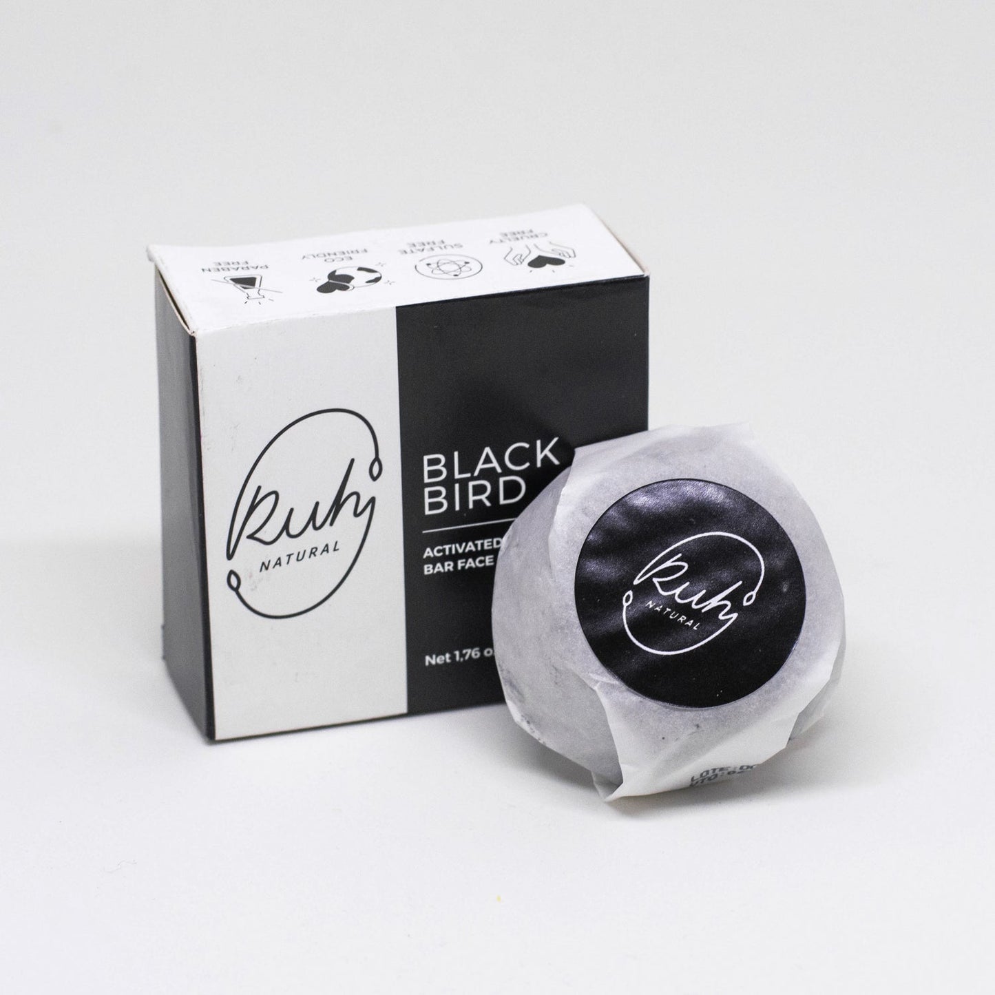 Activated Charcoal Bar Face Soap - Blackbird - PoshaBella