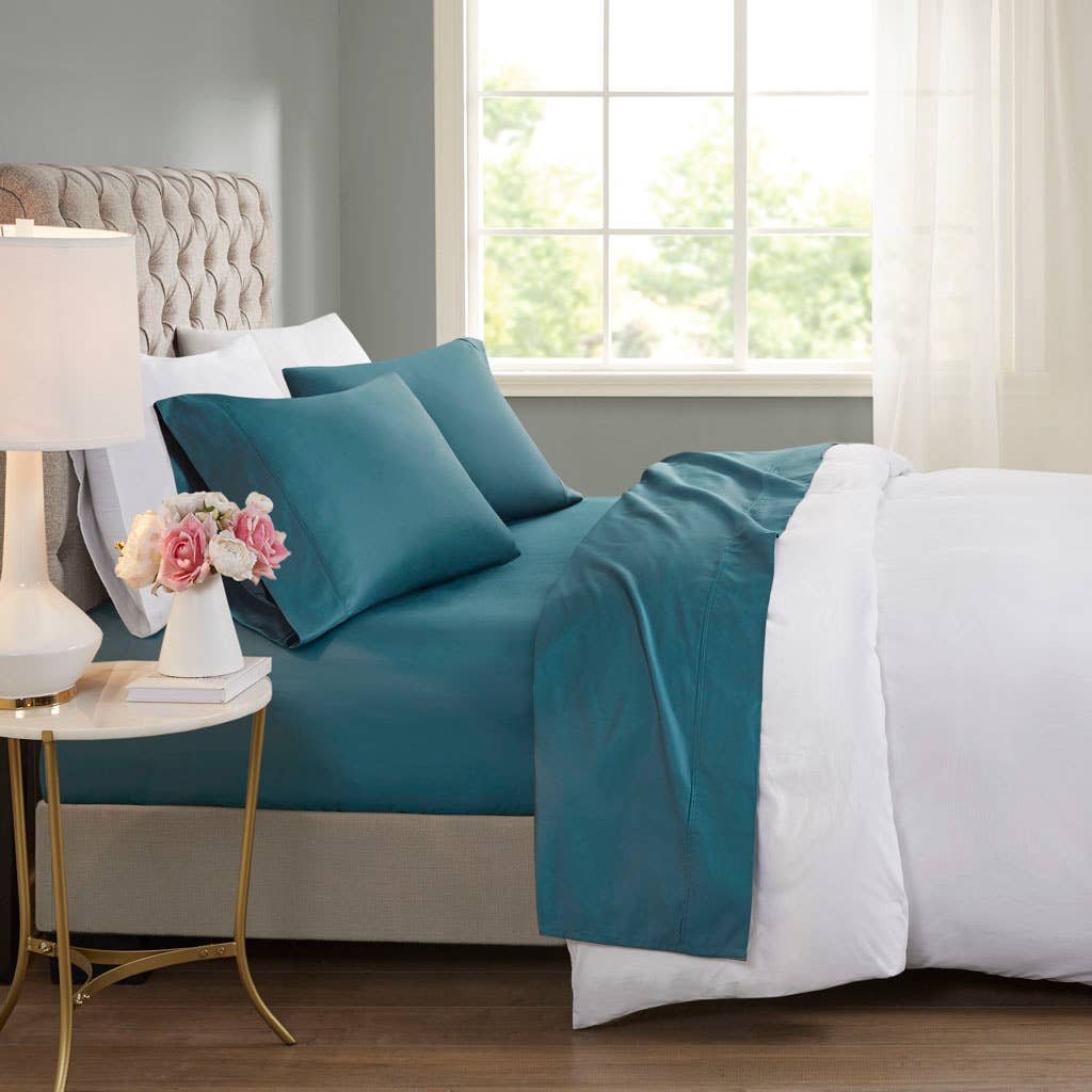 Olliix - Cooling 600 Thread Count 4 Pieces Cotton Sheets Set - PoshaBella