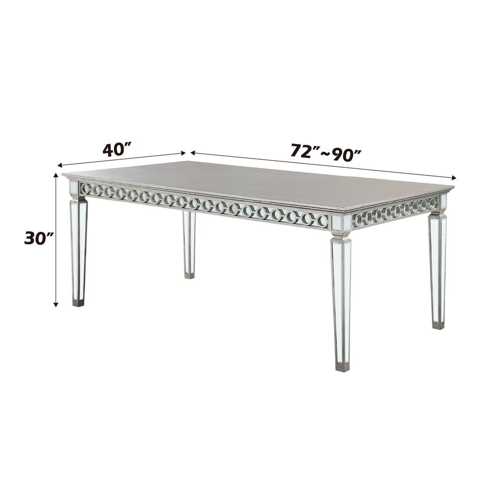 Varian - Dining Table - Mirrored & Antique Platinum