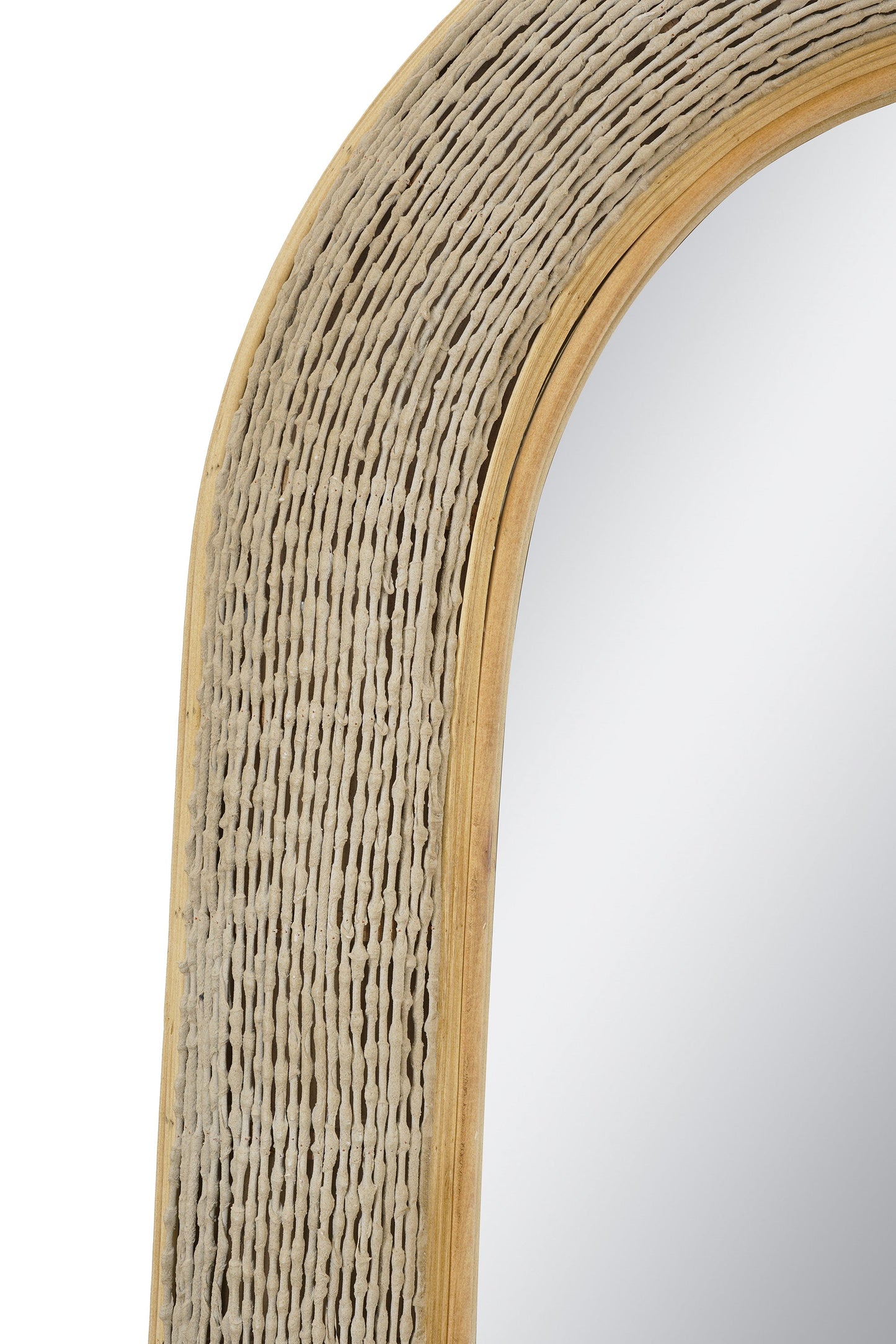 24.2"x36" Woven Texture Decorative Arched Mirror