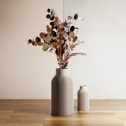 Modernized Pottery Eco-Friendly Recycled Wood Bottle Vase for Home Decor - PoshaBella