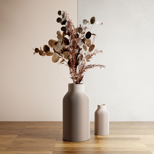 Modernized Pottery Eco-Friendly Recycled Wood Bottle Vase for Home Decor - PoshaBella