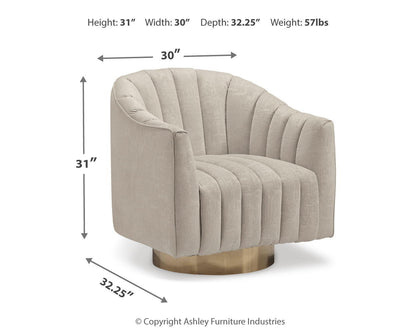 Penzlin - Swivel Accent Chair - Pearl