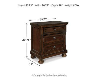Porter - Two Drawer Night Stand - Dark Brown