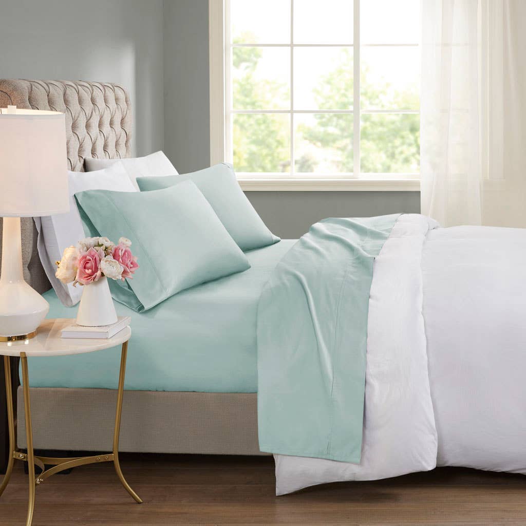 Olliix - Cooling 600 Thread Count 4 Pieces Cotton Sheets Set - PoshaBella