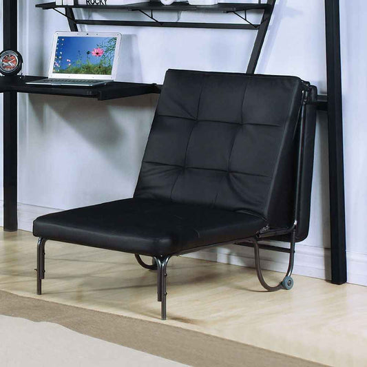 Senon - Adjustable Chair Futon - Silver & Black