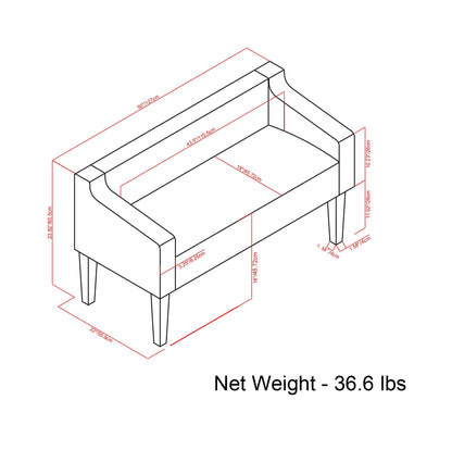Parris Upholstered Bench - Platinum