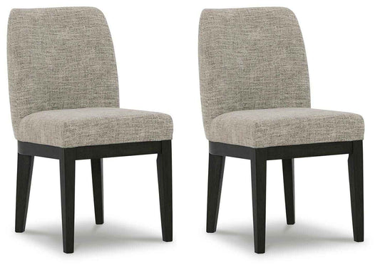 Burkhaus - Dining UPH Side Chair (Set of 2) - Beige / Dark Brown