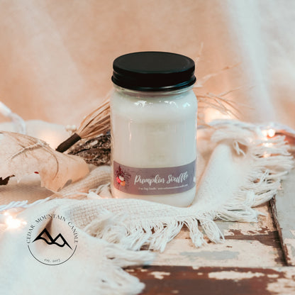 Fall Mauve Pumpkin Mason Jar Candle - PoshaBella