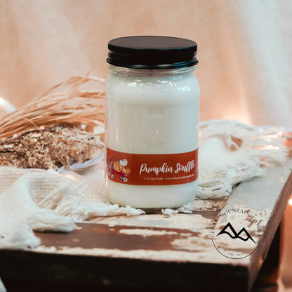Fall Orange Pumpkin Mason Jar Candle - PoshaBella