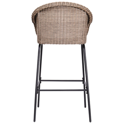 Ladd Outdoor Metal Wicker Barstool Set of 2