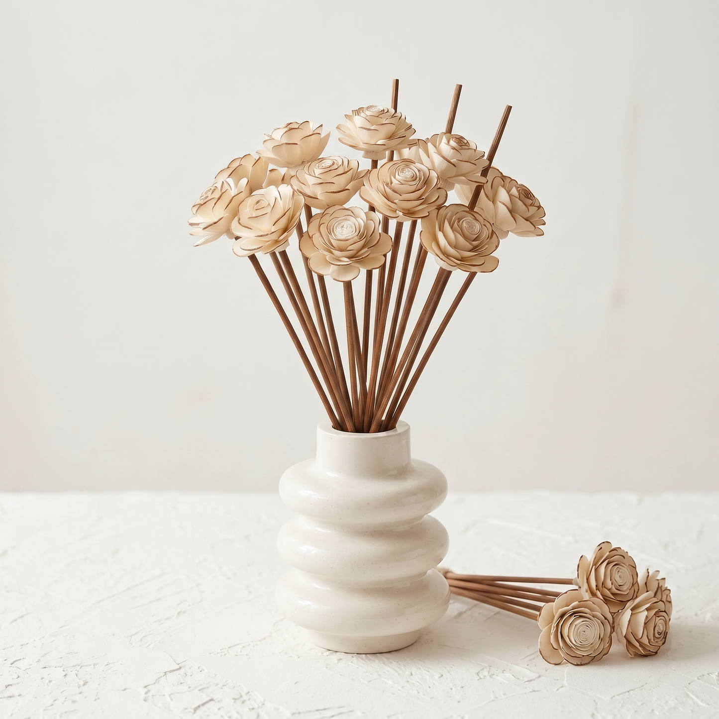 The Stacked Bubble Vase Reed Diffuser Gift Set, Gypsum White 9" Sunsum® Intentional Living