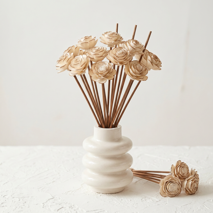 The Stacked Bubble Vase Reed Diffuser Gift Set, Gypsum White 9" Sunsum® Intentional Living
