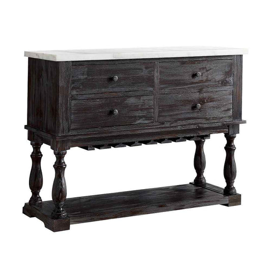 Gerardo - Server - White Marble Top & Weathered Espresso