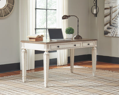 Realyn - Home Office Lift Top Desk - White / Brown
