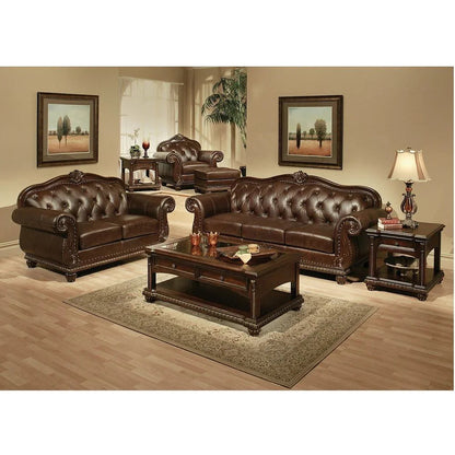 Anondale - Chair - Espresso Top Grain Leather Match & Cherry