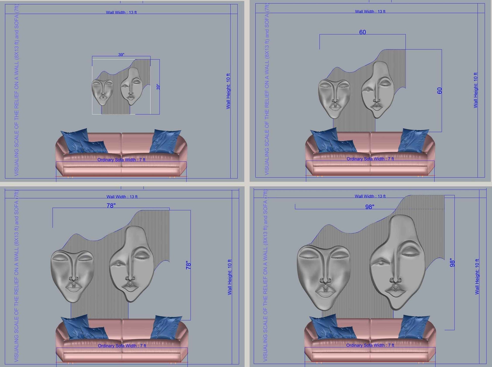 Wabi-Sabi 3D Face Wall Relief Art