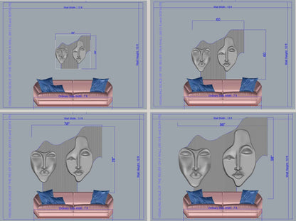 Wabi-Sabi 3D Face Wall Relief Art