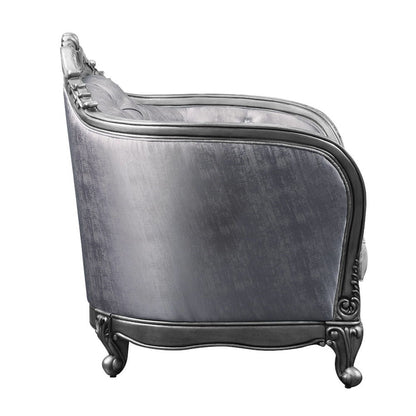 Ariadne - Loveseat With 3 Pillows - Fabric & Platinum