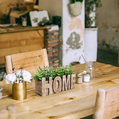 1pc, Artificial Eucalyptus Potted Plant, Fake Green Plant With Wooden Pot For Spring Summer Gift Ideas, Home Office Garden Wedding Kitchen Shower Room Decoration