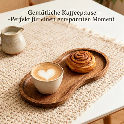 1pc Creative Oval Wooden Tray, Dessert Plate - Perfect Blend of Home Decor and Practicality, Easy to Clean, Multi-Purpose for Fruits, Cakes, Snacks, Desserts, and Cheese. Ideal for Family Gatherings, Afternoon Tea, Restaurant