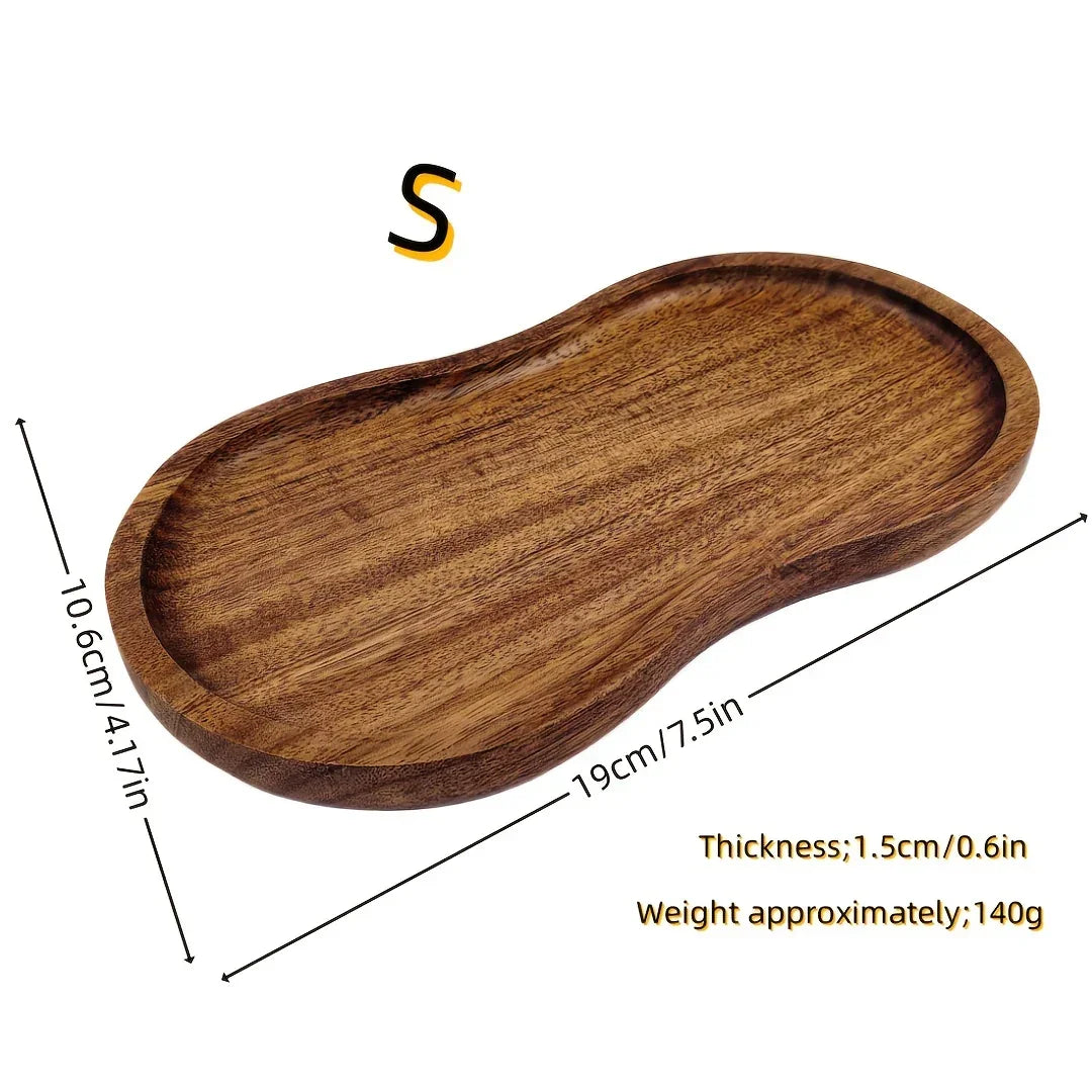 1pc Creative Oval Wooden Tray, Dessert Plate - Perfect Blend of Home Decor and Practicality, Easy to Clean, Multi-Purpose for Fruits, Cakes, Snacks, Desserts, and Cheese. Ideal for Family Gatherings, Afternoon Tea, Restaurant