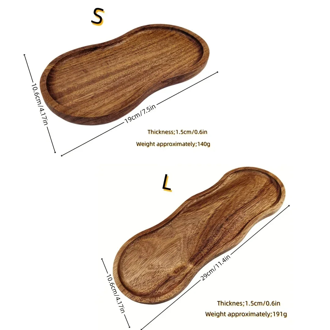 1pc Creative Oval Wooden Tray, Dessert Plate - Perfect Blend of Home Decor and Practicality, Easy to Clean, Multi-Purpose for Fruits, Cakes, Snacks, Desserts, and Cheese. Ideal for Family Gatherings, Afternoon Tea, Restaurant