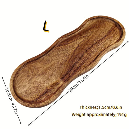 1pc Creative Oval Wooden Tray, Dessert Plate - Perfect Blend of Home Decor and Practicality, Easy to Clean, Multi-Purpose for Fruits, Cakes, Snacks, Desserts, and Cheese. Ideal for Family Gatherings, Afternoon Tea, Restaurant