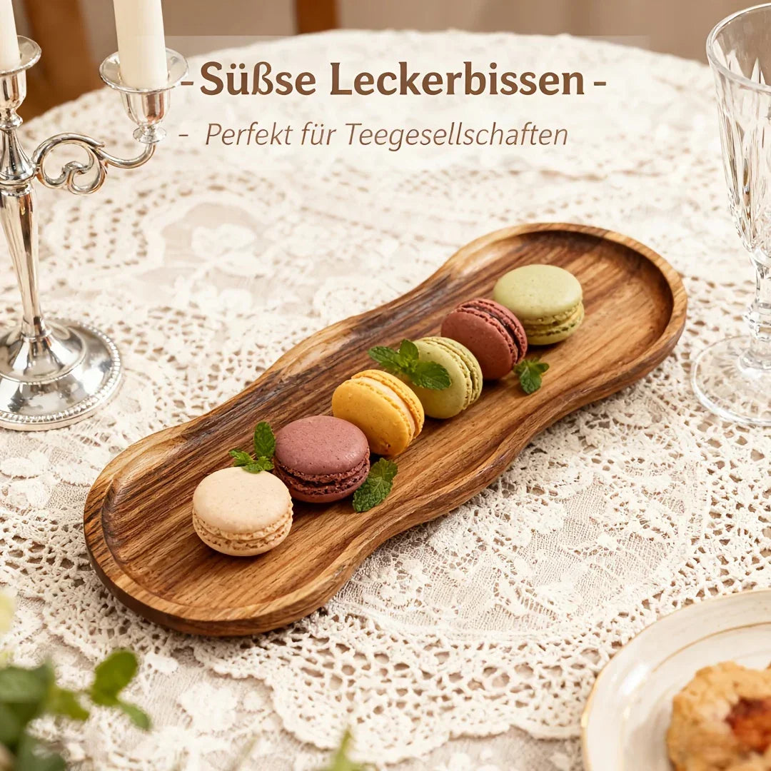 1pc Creative Oval Wooden Tray, Dessert Plate - Perfect Blend of Home Decor and Practicality, Easy to Clean, Multi-Purpose for Fruits, Cakes, Snacks, Desserts, and Cheese. Ideal for Family Gatherings, Afternoon Tea, Restaurant