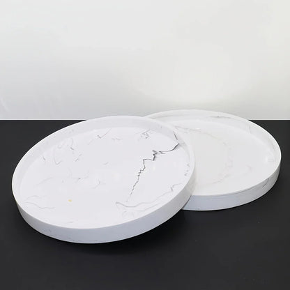 1pc Elegant Black Circular Resin Tray - 27.43cm Hand-Polished, Multi-Purpose Vanity Organizer for Bathroom, Kitchen & Bedroom Decor - Ideal for Jewelry, Keys & Accessories Storage