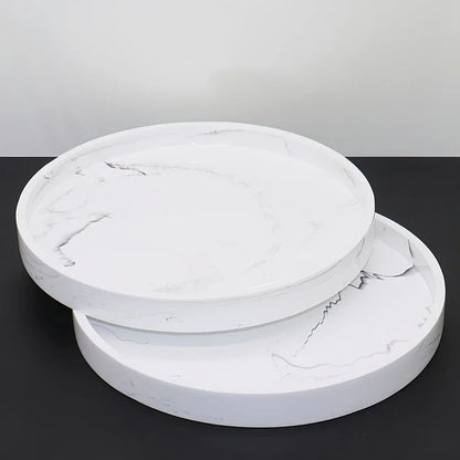 1pc Elegant Black Circular Resin Tray - 27.43cm Hand-Polished, Multi-Purpose Vanity Organizer for Bathroom, Kitchen & Bedroom Decor - Ideal for Jewelry, Keys & Accessories Storage