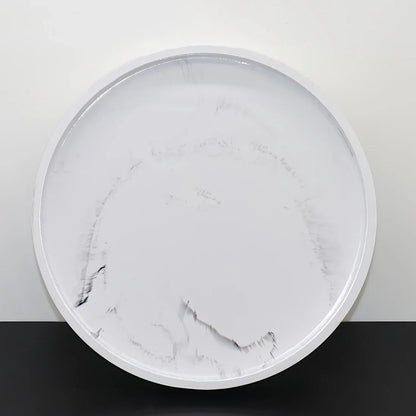 1pc Elegant Black Circular Resin Tray - 27.43cm Hand-Polished, Multi-Purpose Vanity Organizer for Bathroom, Kitchen & Bedroom Decor - Ideal for Jewelry, Keys & Accessories Storage