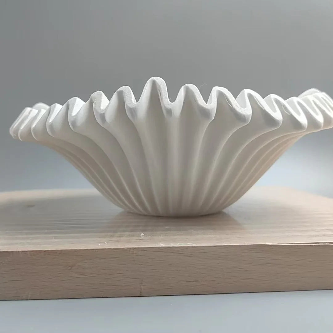 1pc Elegant European-Style Marble-Resin Tabletop Storage Basket, Modern Wave Design, Multi-Functional Decorative Bowl for Keys, Jewelry, Office Supplies, Shelf Organizer - Classic Round Shape, Ideal for Wedding & Holiday Deco
