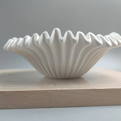 1pc Elegant European-Style Marble-Resin Tabletop Storage Basket, Modern Wave Design, Multi-Functional Decorative Bowl for Keys, Jewelry, Office Supplies, Shelf Organizer - Classic Round Shape, Ideal for Wedding & Holiday Deco