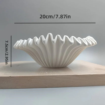 1pc Elegant European-Style Marble-Resin Tabletop Storage Basket, Modern Wave Design, Multi-Functional Decorative Bowl for Keys, Jewelry, Office Supplies, Shelf Organizer - Classic Round Shape, Ideal for Wedding & Holiday Deco