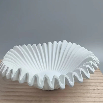 1pc Elegant European-Style Marble-Resin Tabletop Storage Basket, Modern Wave Design, Multi-Functional Decorative Bowl for Keys, Jewelry, Office Supplies, Shelf Organizer - Classic Round Shape, Ideal for Wedding & Holiday Deco