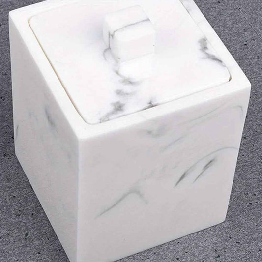 1pc Marble-like Cosmetic Organizer Box - Elegant Bathroom & Kitchen Storage Case, Compact Vanity Organizer for Home, Hotel, or Countertop Decoration - Modern Minimalist Decor, Bathroom Decorations, Toiletry Holder, Sophistica