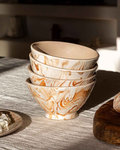 Marbled Terra Ramen Bowl - Set of 4