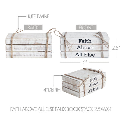 Faux Book Stack: Faith Above All Else