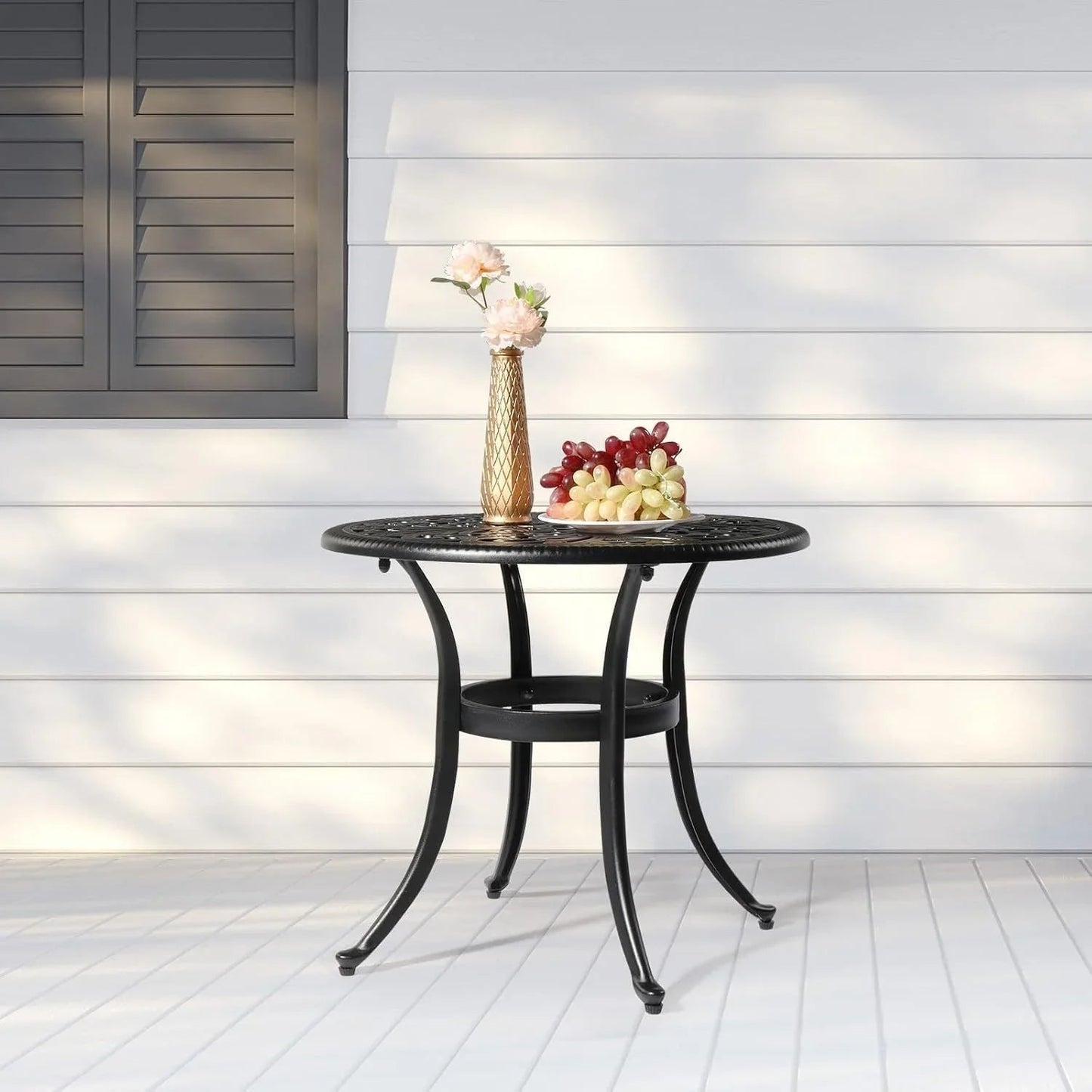 Round Cast Aluminum Patio Side Table
