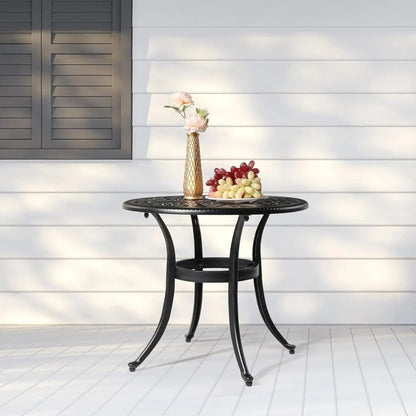 Round Cast Aluminum Patio Side Table