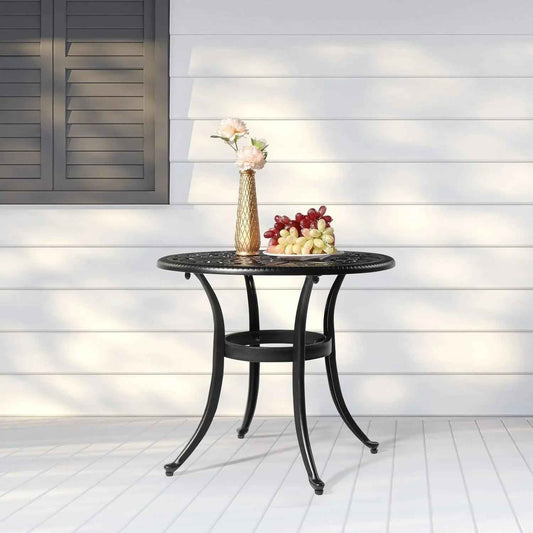 Round Cast Aluminum Patio Side Table