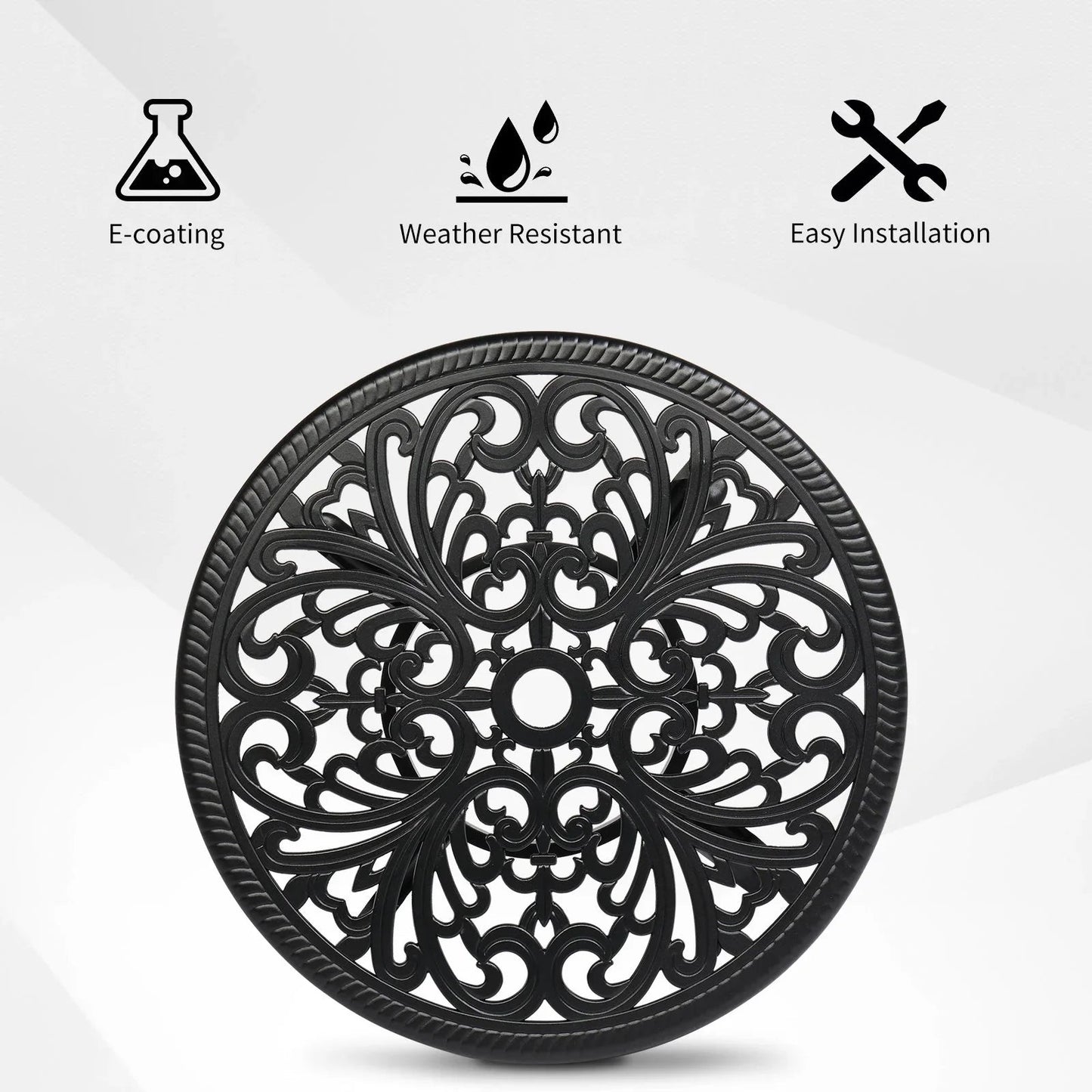 Round Cast Aluminum Patio Side Table
